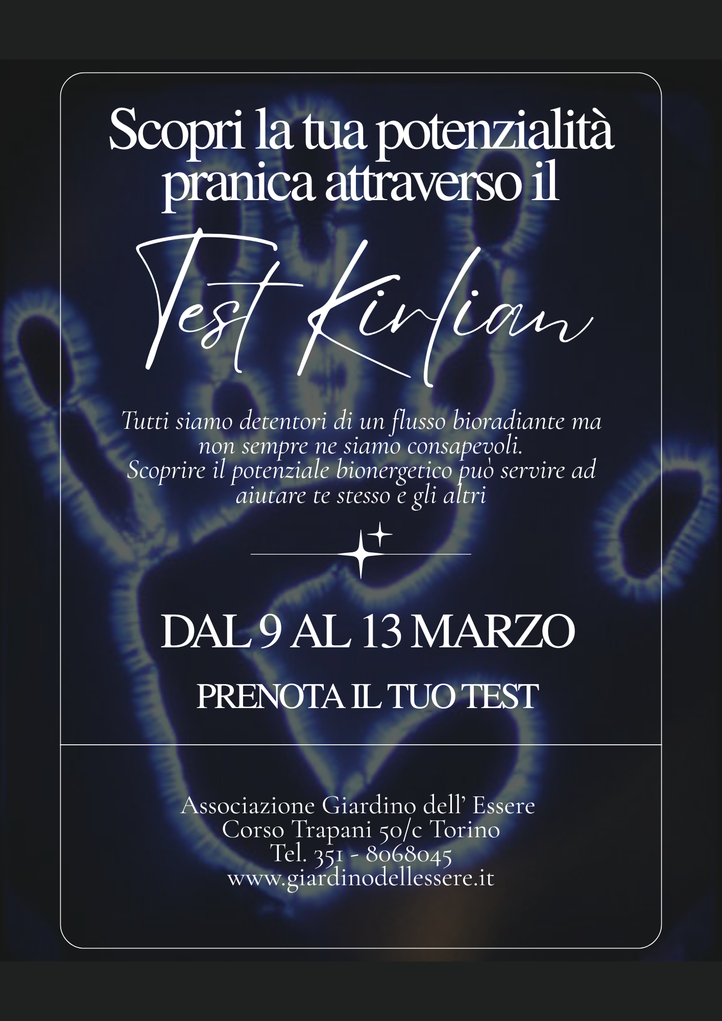 Scopri la potenzialità pranica con il Test Kirlian