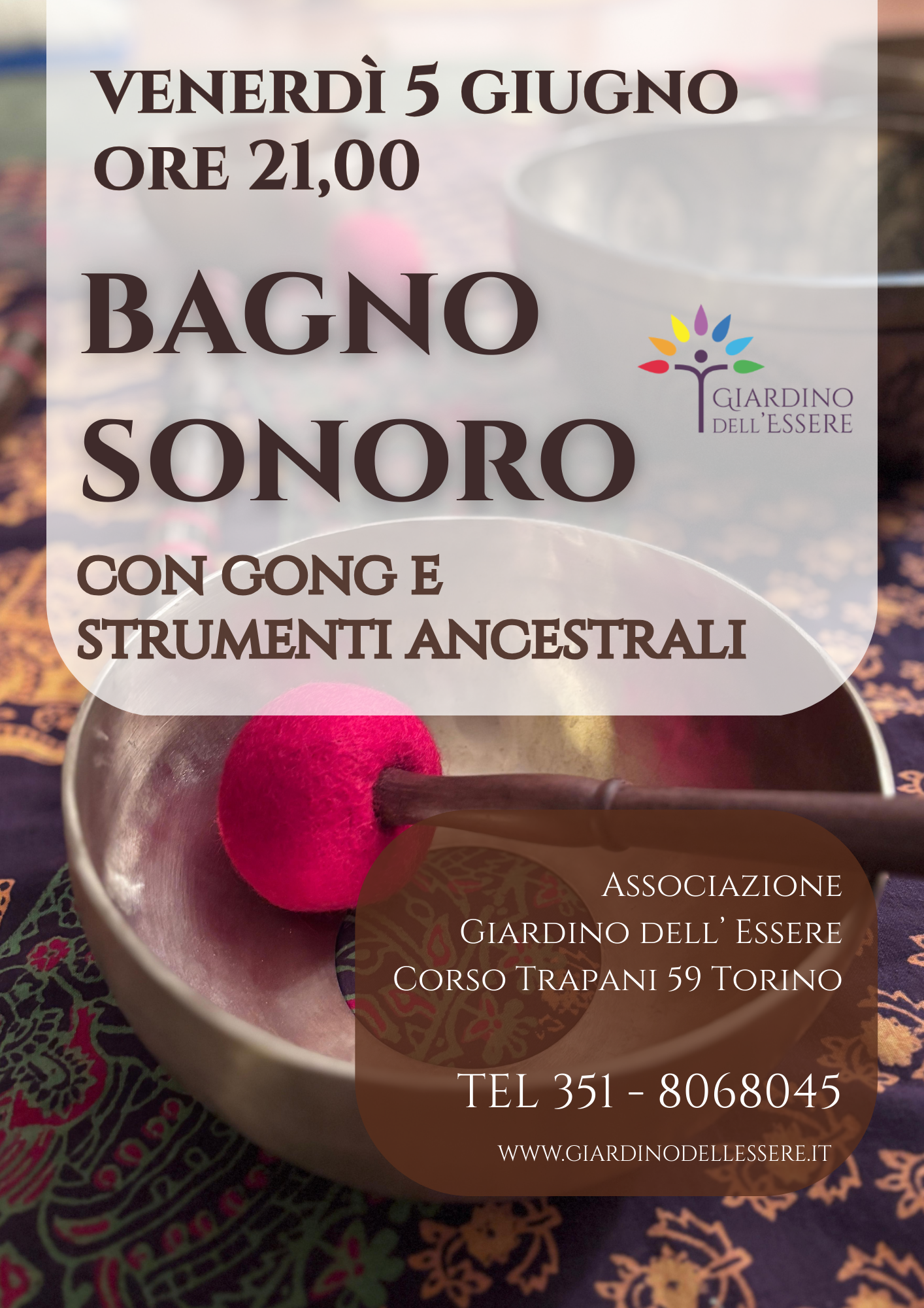 Bagno Sonoro con Gong e Suoni della Terra