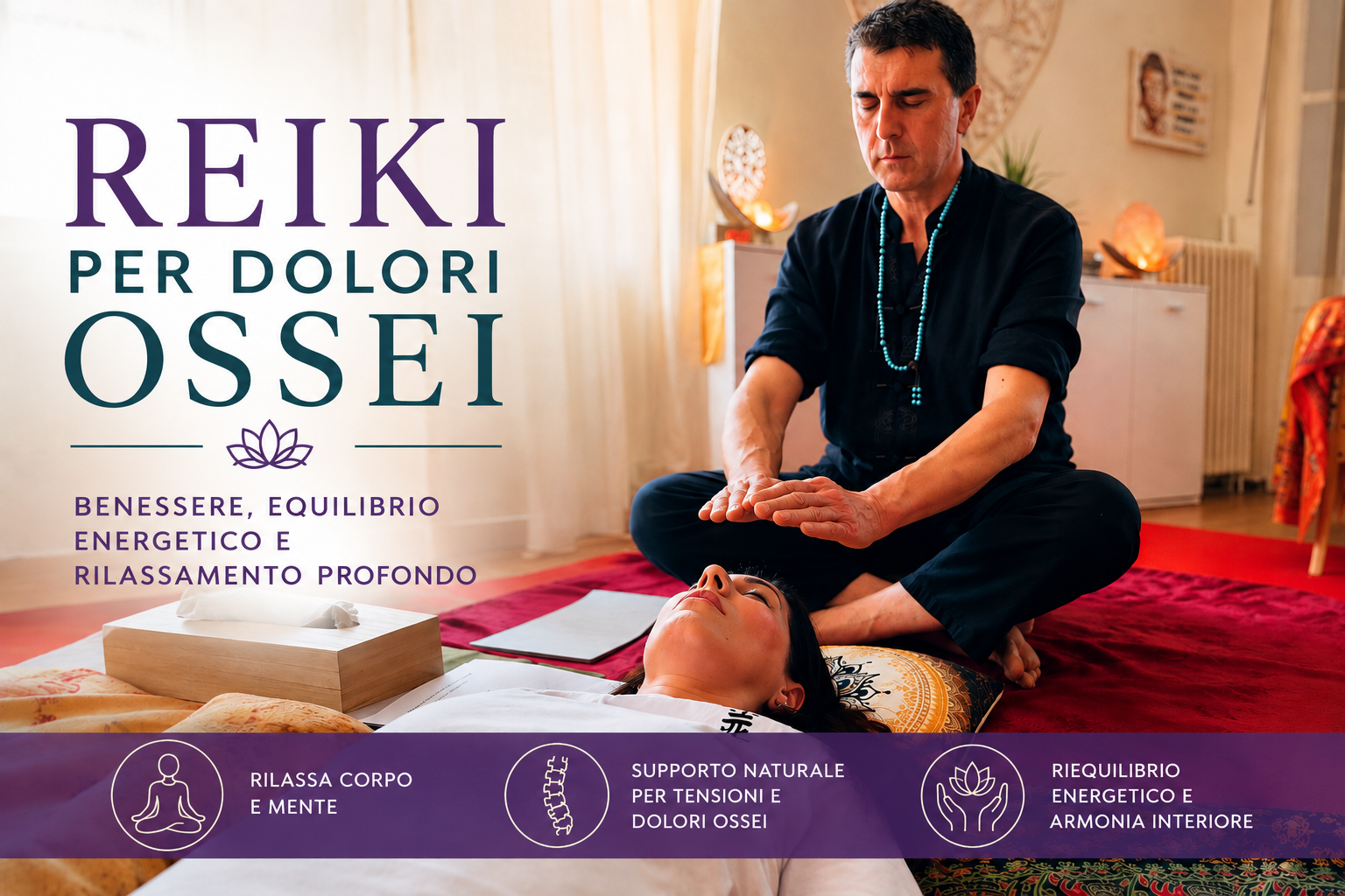 Reiki per dolori ossei: benefici, equilibrio energetico e benessere